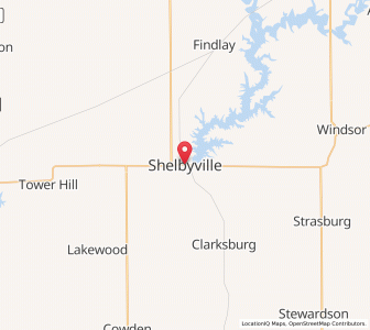 Map of Shelbyville, Illinois