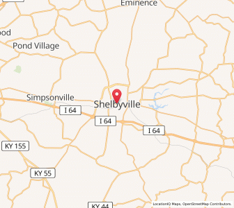 Map of Shelbyville, Kentucky