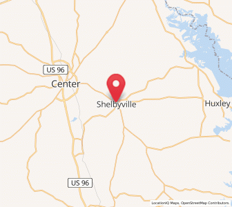 Map of Shelbyville, Texas