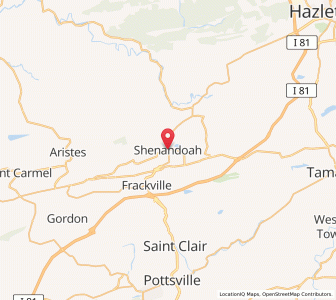 Map of Shenandoah, Pennsylvania