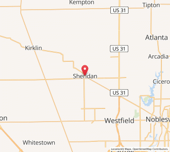 Map of Sheridan, Indiana