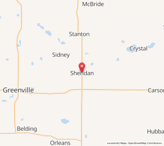 Map of Sheridan, Michigan