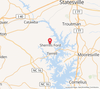 Map of Sherrills Ford, North Carolina