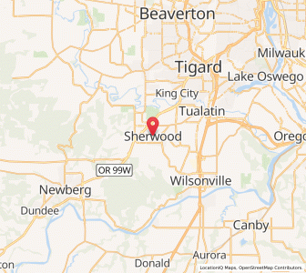 Map of Sherwood, Oregon