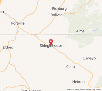 Map of Shinglehouse, Pennsylvania