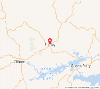 Map of Shirley, Arkansas