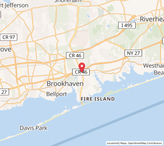 Map of Shirley, New York