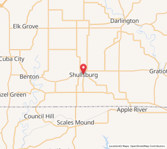 Map of Shullsburg, Wisconsin