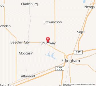 Map of Shumway, Illinois
