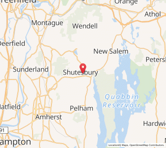 Map of Shutesbury, Massachusetts