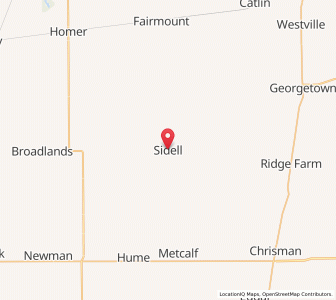 Map of Sidell, Illinois