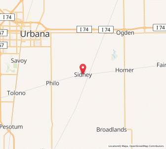 Map of Sidney, Illinois