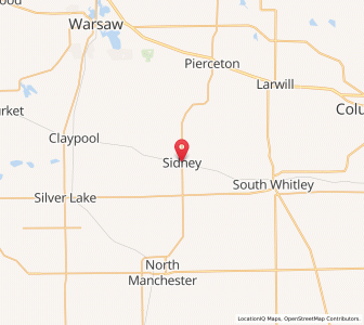 Map of Sidney, Indiana