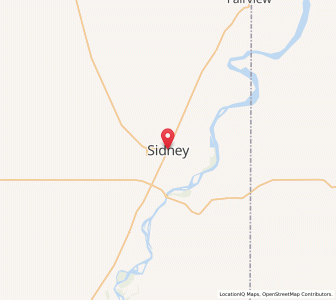 Map of Sidney, Montana
