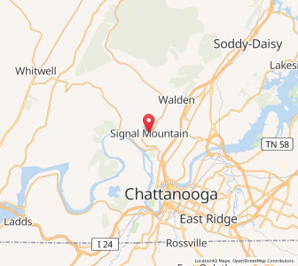 Map of Signal Mountain, Tennessee