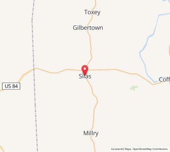 Map of Silas, Alabama