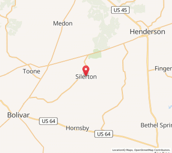 Map of Silerton, Tennessee