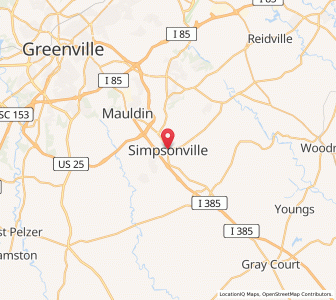 Map of Simpsonville, South Carolina