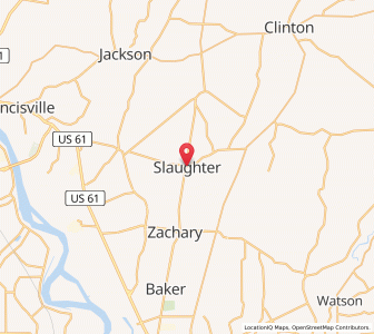 Map of Slaughter, Louisiana