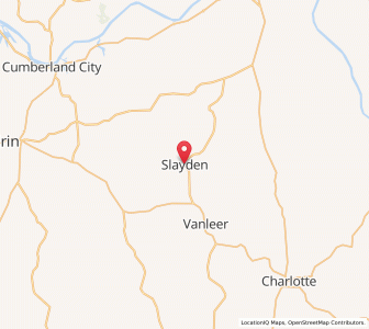 Map of Slayden, Tennessee