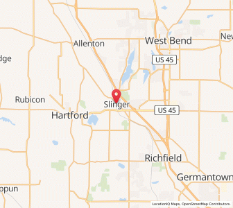 Map of Slinger, Wisconsin