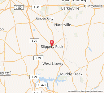 Map of Slippery Rock, Pennsylvania