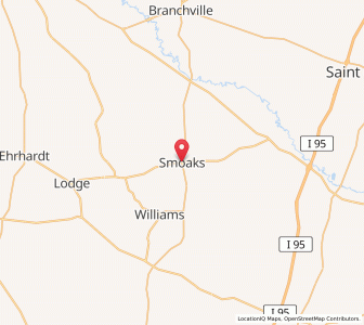 Map of Smoaks, South Carolina