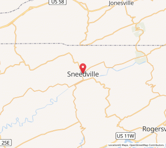 Map of Sneedville, Tennessee