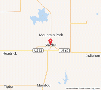 Map of Snyder, Oklahoma