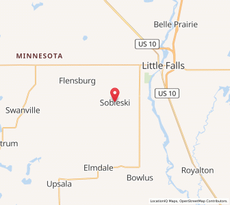 Map of Sobieski, Minnesota