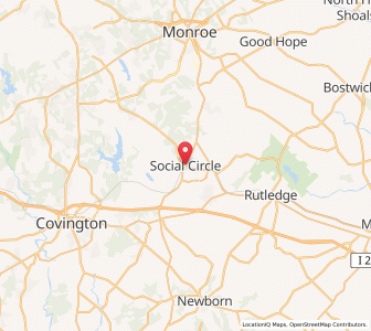 Map of Social Circle, Georgia
