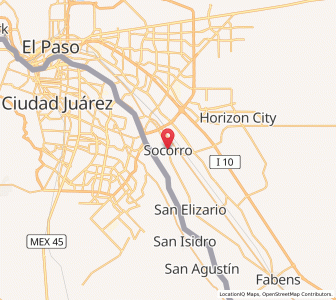 Map of Socorro, Texas