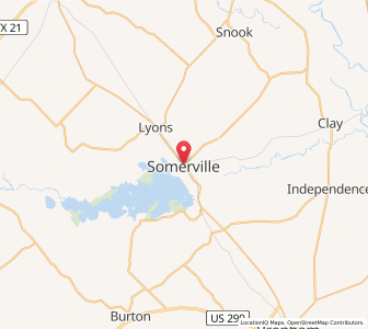 Map of Somerville, Texas