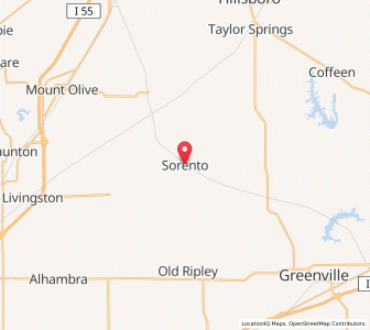 Map of Sorento, Illinois