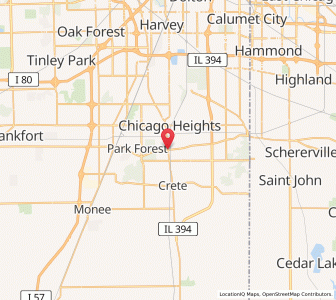 Map of South Chicago Heights, Illinois