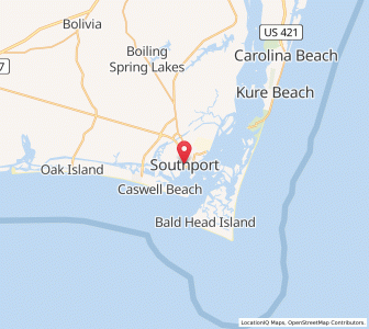 Map of Southport, North Carolina