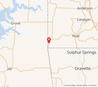 Map of Southwest City, Missouri