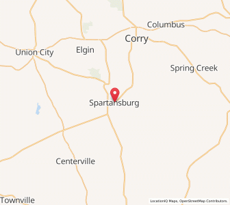 Map of Spartansburg, Pennsylvania