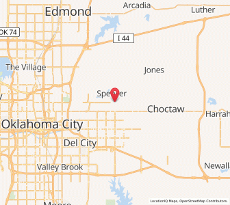 Map of Spencer, Oklahoma