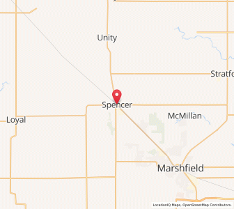 Map of Spencer, Wisconsin