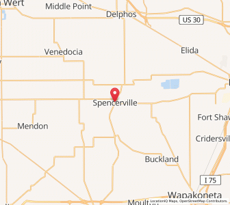 Map of Spencerville, Ohio