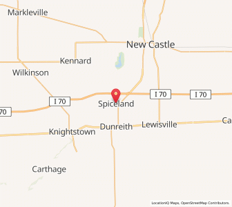 Map of Spiceland, Indiana