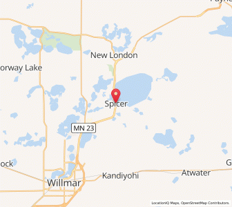 Map of Spicer, Minnesota