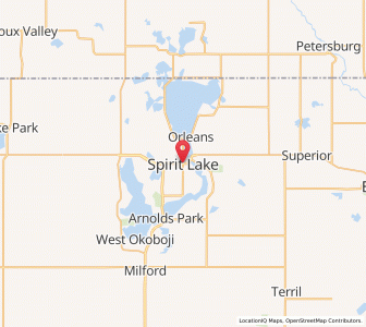 Map of Spirit Lake, Iowa