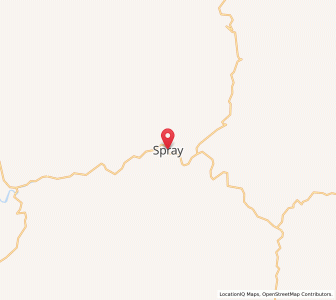 Map of Spray, Oregon