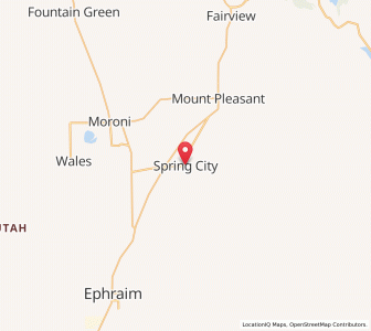 Map of Spring City, Utah