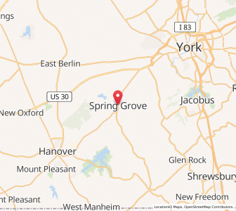 Map of Spring Grove, Pennsylvania