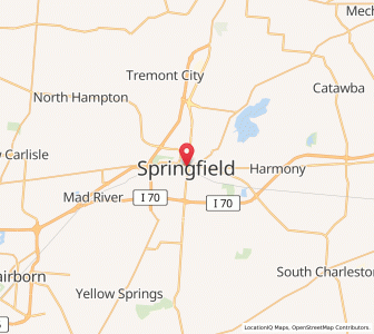 Map of Springfield, Ohio