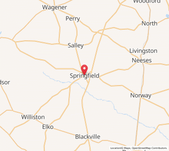 Map of Springfield, South Carolina