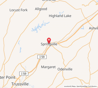 Map of Springville, Alabama